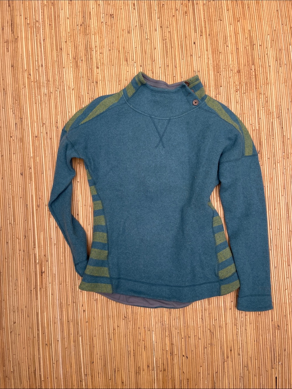 Marmot Blue & Olive Women's Knit Pullover Sweater